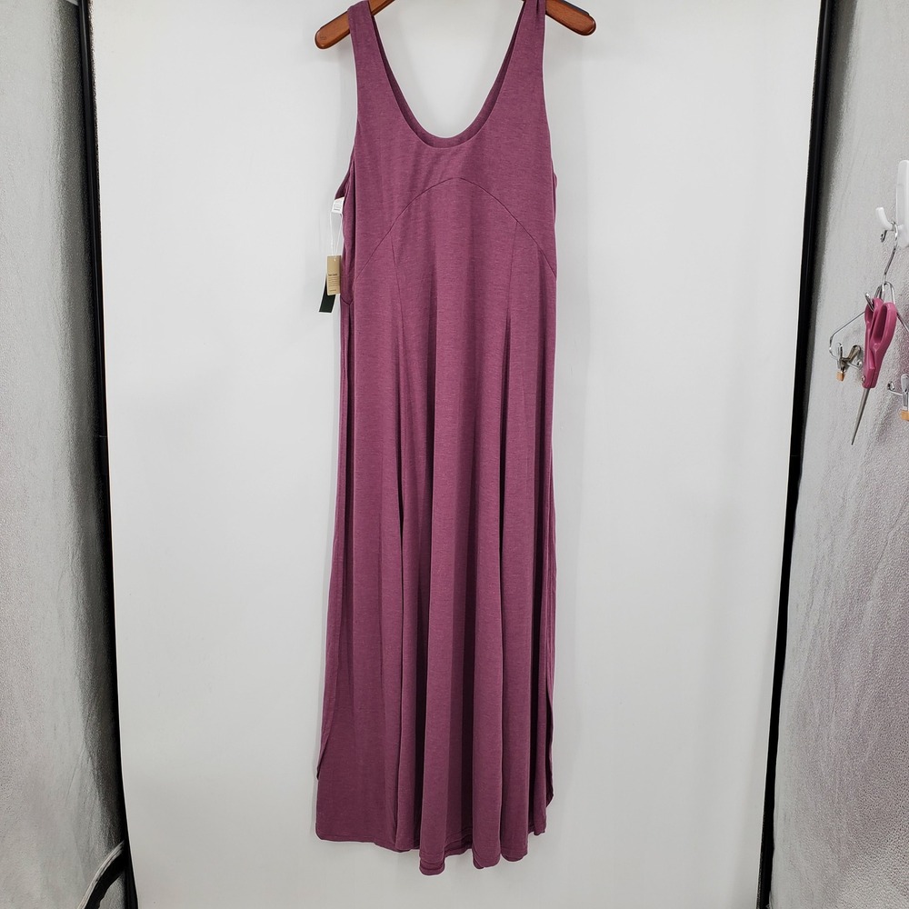 Halara Purple Heather V Neck Sleeveless Maxi Dress XL Side Slit Lounge Summer